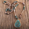 RH Fashion Boho Jewelry Natural Stones With Semi Precious Pendant Women Bohemia Necklace Gift Dropship