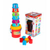 Dede Happy Towers Educational Toy Set, Stacking Cups,  Motor Skills Game, Stacking and Sorting Toys Game with Geometry Shapes, Puzzle for Girls and Boys, Colorful, 12 pieces, From age 1 year old